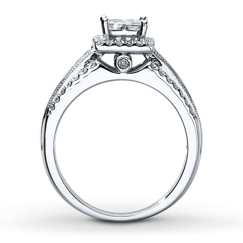 Main Image 2 of Previously Owned Diamond Engagement Ring 1 ct tw & Round-cut 14K White Gold - Size 9.75