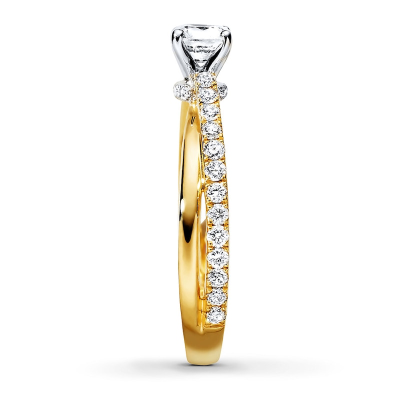 Previously Owned Angel Sanchez Ring 1 ct tw Round-cut Diamonds 14K Two-Tone Gold - Size 8.25