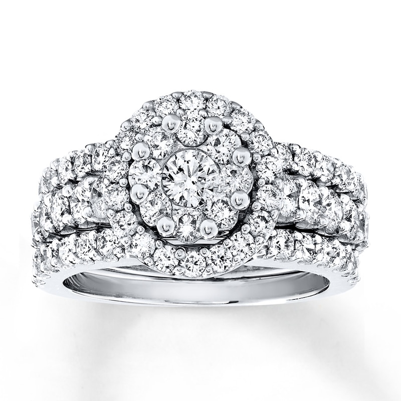 Previously Owned Diamond Bridal Set 2 ct tw Round-cut 14K White Gold - Size 10