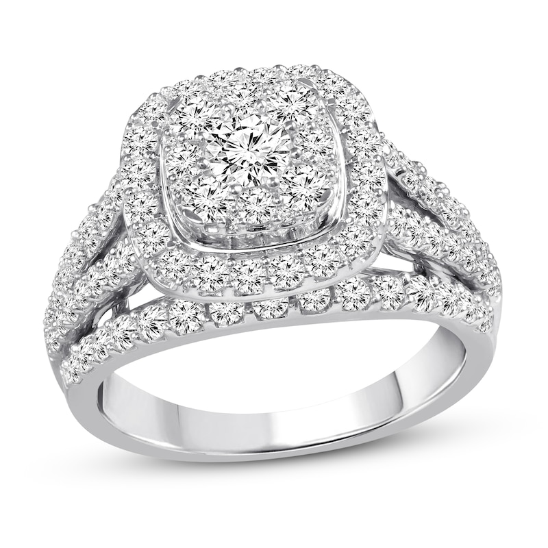 Main Image 1 of Previously Owned Diamond Engagement Ring 2 ct tw Round-cut 14K White Gold - Size 10