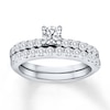 Thumbnail Image 1 of Previously Owned Diamond Bridal Set 1 ct tw Round-cut 14K White Gold