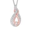 Thumbnail Image 2 of Previously Owned Diamond Necklace 1/6 ct tw Sterling Silver & 10K Rose Gold 19"