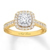 Thumbnail Image 1 of Previously Owned Neil Lane Engagement Ring 7/8 ct tw Round-cut Diamonds 14K Two-Tone Gold