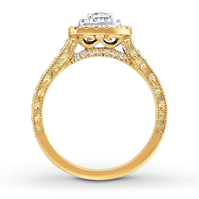 Main Image 2 of Previously Owned Neil Lane Engagement Ring 7/8 ct tw Round-cut Diamonds 14K Two-Tone Gold