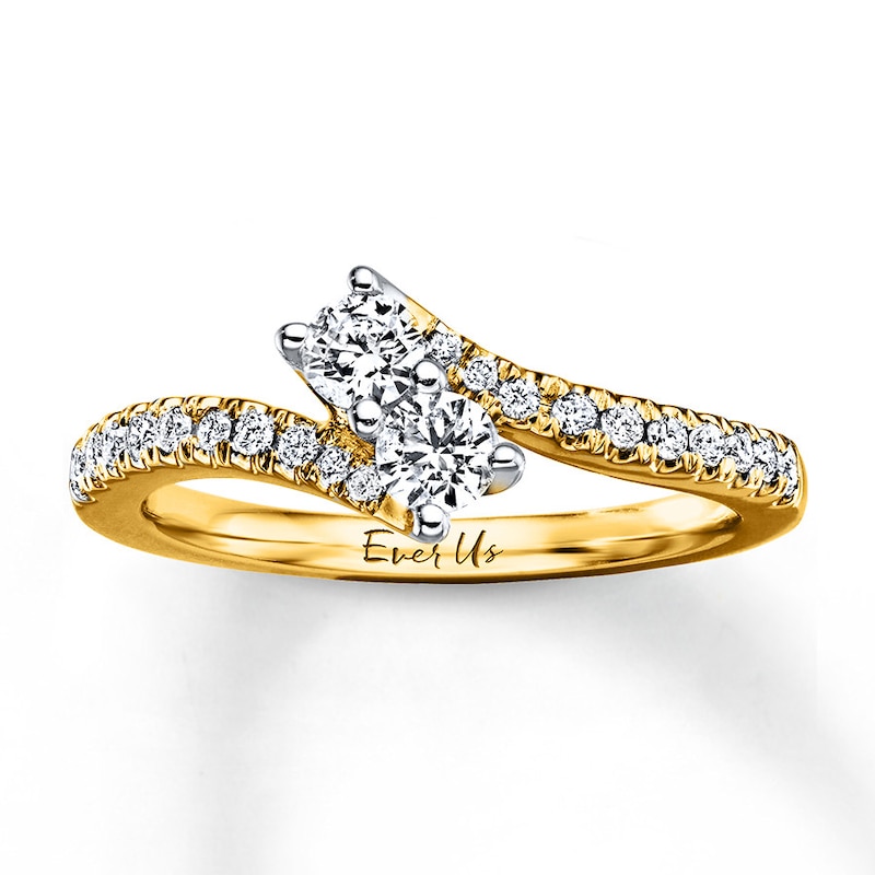 Main Image 1 of Previously Owned Ever Us Ring 1/2 ct tw Round-cut Diamonds 14K Yellow Gold