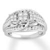 Thumbnail Image 0 of Previously Owned Diamond Engagement Ring 1 ct tw Princess & Round-cut 10K White Gold