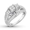 Thumbnail Image 3 of Previously Owned Diamond Engagement Ring 1 ct tw Princess & Round-cut 10K White Gold