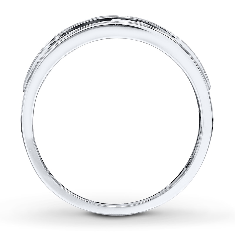 Main Image 2 of Previously Owned Men's Diamond Wedding Band 1/2 ct tw Round-cut 10K White Gold