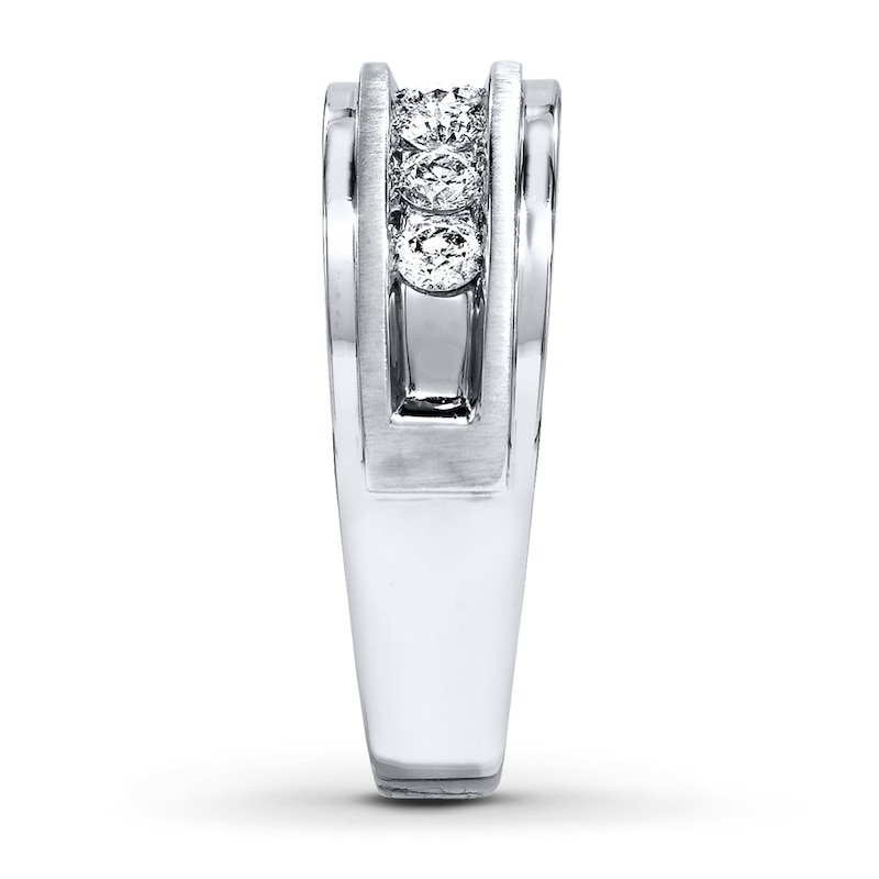 Main Image 3 of Previously Owned Men's Diamond Wedding Band 1/2 ct tw Round-cut 10K White Gold