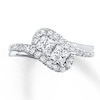 Thumbnail Image 1 of Previously Owned Ever Us Diamond Ring 1 ct tw Princess & Round-cut 14K White Gold