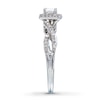 Thumbnail Image 2 of Previously Owned Diamond Engagement Ring 1/2 ct tw Princess & Round-cut 14K White Gold - Size 4