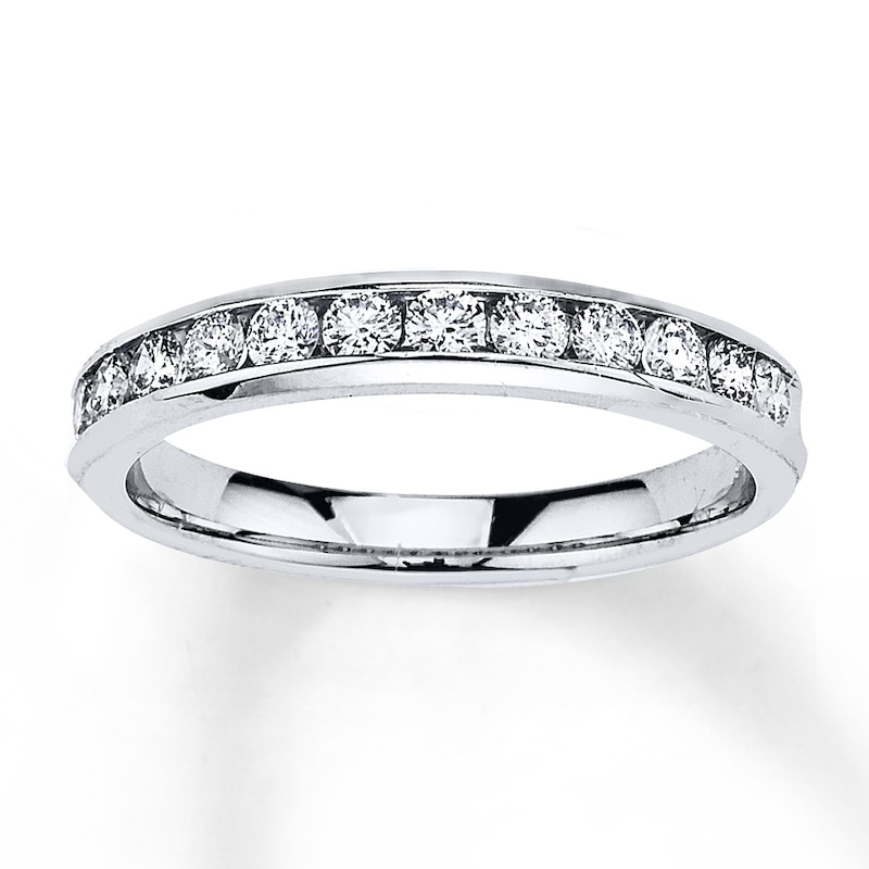 Previously Owned Diamond Anniversary Band 1/2 ct tw Round-cut 10K White Gold - Size 4