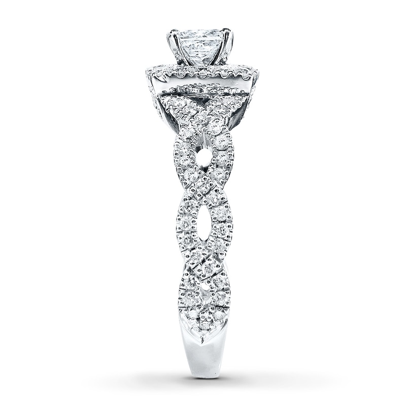 Previously Owned Neil Lane Diamond Ring 1 ct tw Princess & Round-cut 14K White Gold - Size 8