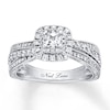 Thumbnail Image 1 of Previously Owned Neil Lane Engagement Ring 7/8 ct tw Princess & Round-cut Diamonds 14K White Gold