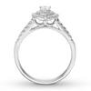 Thumbnail Image 2 of Previously Owned Diamond Engagement Ring 1/2 ct tw Pear & Round-cut 14K White Gold