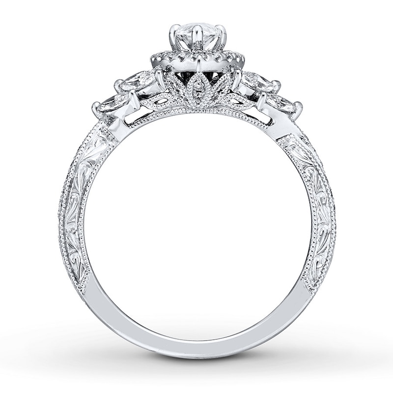 Main Image 2 of Previously Owned Neil Lane Engagement Ring 1-3/8 ct tw Marquise & Round-cut Diamonds 14K White Gold