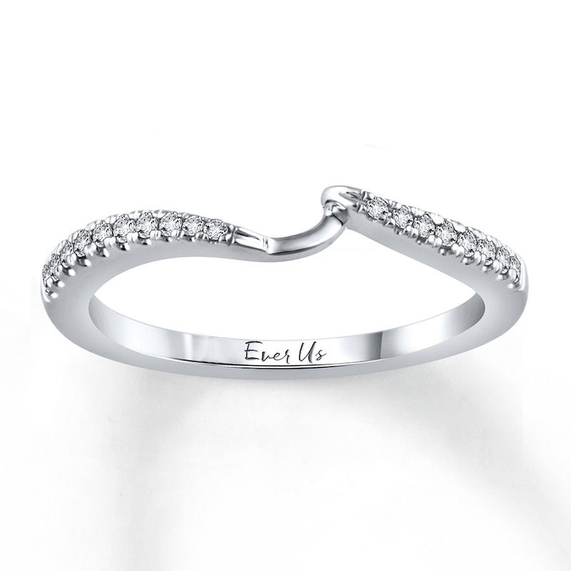 Main Image 1 of Previously Owned Ever Us Diamond Wedding Band 1/8 ct tw Round-cut 14K White Gold