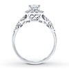 Thumbnail Image 2 of Previously Owned Diamond Engagement Ring 7/8 ct tw Princess & Round-cut 14K White Gold