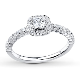 Previously Owned Diamond Engagement Ring 5/8 ct tw Round-cut 14K White Gold