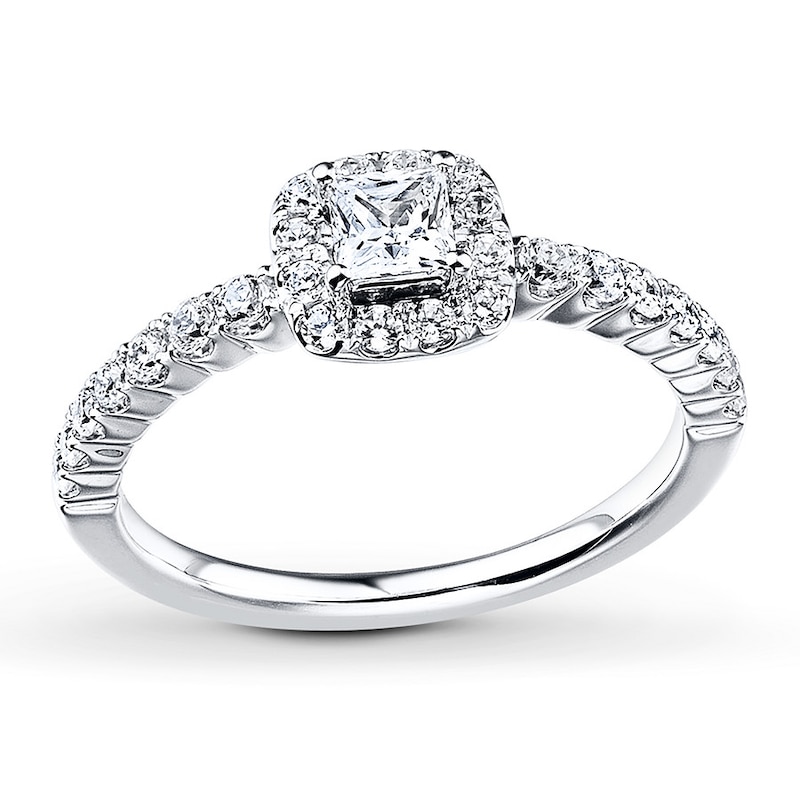 Main Image 1 of Previously Owned Diamond Engagement Ring 5/8 ct tw Round-cut 14K White Gold