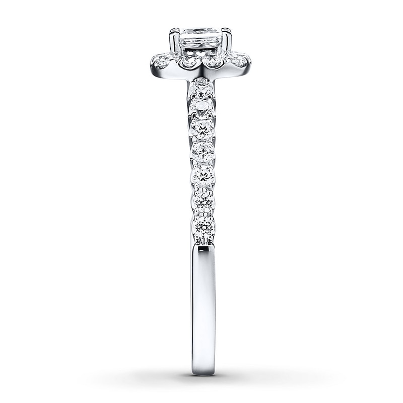 Main Image 3 of Previously Owned Diamond Engagement Ring 5/8 ct tw Round-cut 14K White Gold