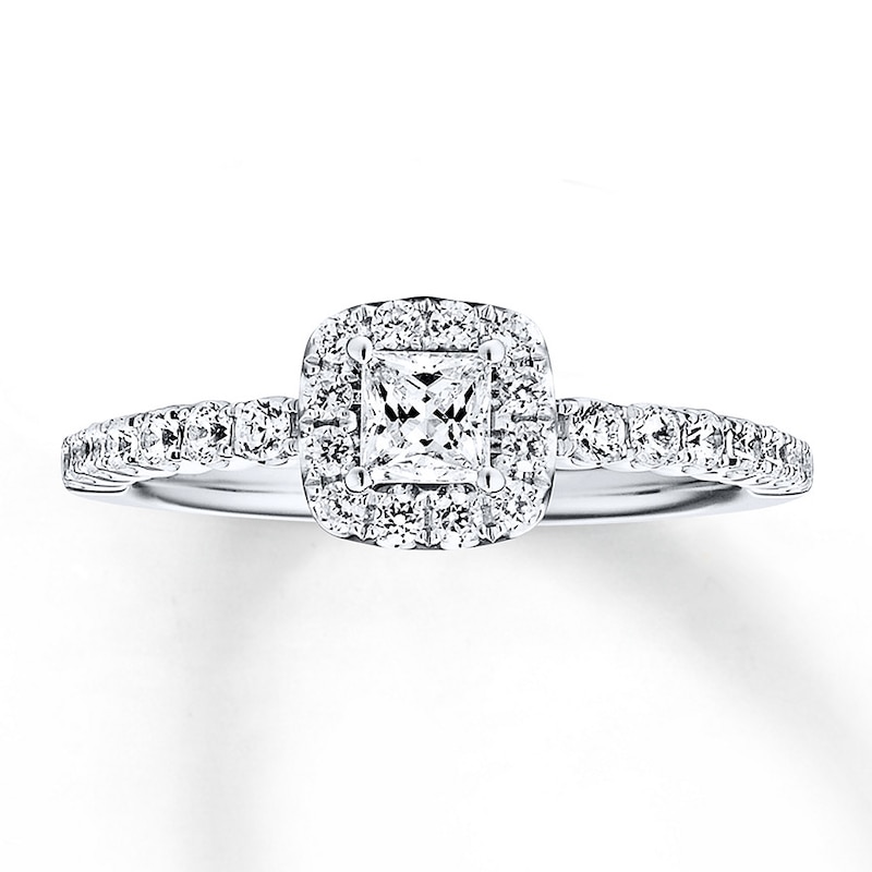 Main Image 4 of Previously Owned Diamond Engagement Ring 5/8 ct tw Round-cut 14K White Gold