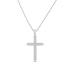 Thumbnail Image 3 of Previously Owned Diamond Cross Necklace 1/15 ct tw Round-Cut Diamond Sterling Silver/10K Rose Gold