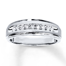 Previously Owned Men's Diamond Ring 1/4 ct tw Round-cut 10K White Gold