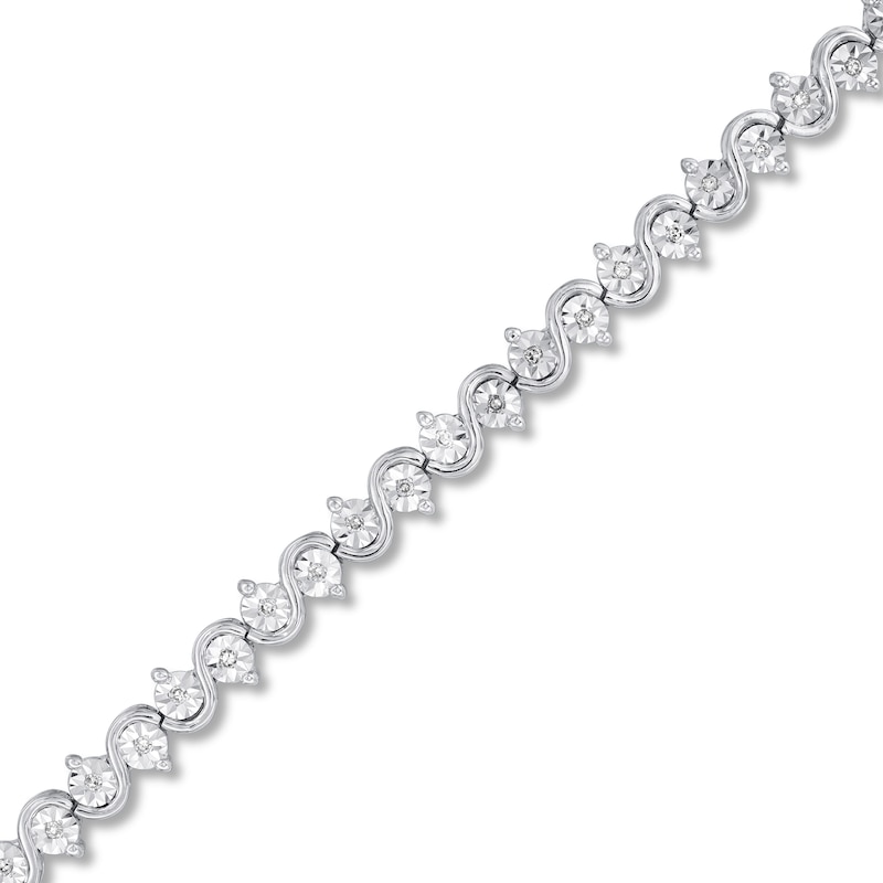 Main Image 2 of Previously Owned Diamond Bracelet 1/4 ct tw Round-cut Sterling Silver 7.5&quot;