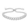 Thumbnail Image 1 of Previously Owned Diamond Bolo Bracelet 1/4 ct tw Round-cut Sterling Silver