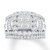 Thumbnail Image 1 of Previously Owned Diamond Bridal Set 3 ct tw Baguette & Round-cut 14K White Gold