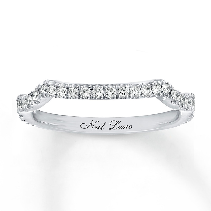 Main Image 1 of Previously Owned Neil Lane Diamond Wedding Band 1/3 ct tw Round-cut 14K White Gold - Size 8.5