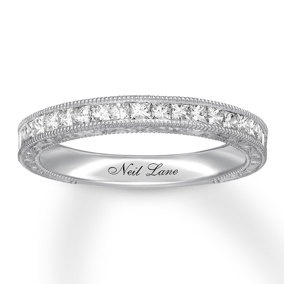Previously Owned Neil Lane Wedding Band 5/8 ct tw Princess-cut Diamonds 14K White Gold - Size 4.5