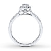 Thumbnail Image 1 of Previously Owned Diamond Engagement Ring 3/8 ct tw Round-cut 10K White Gold - Size 13
