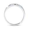 Thumbnail Image 3 of Previously Owned Men's Diamond Wedding Band 1/10 ct tw Round-cut 10K White Gold - Size 13