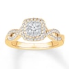 Thumbnail Image 0 of Previously Owned Diamond Engagement Ring 1/2 ct tw Round-cut 10K Two-Tone Gold - Size 9