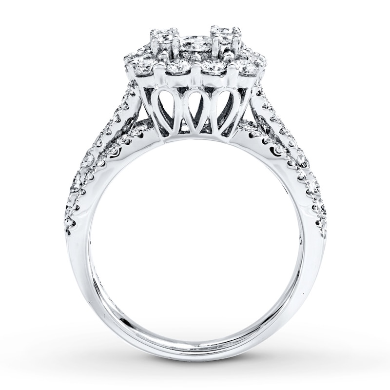 Main Image 2 of Previously Owned Engagement Ring 2 ct tw Round-cut Diamonds 14K White Gold - Size 10.5