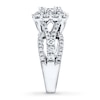 Thumbnail Image 3 of Previously Owned Engagement Ring 2 ct tw Round-cut Diamonds 14K White Gold - Size 10.5