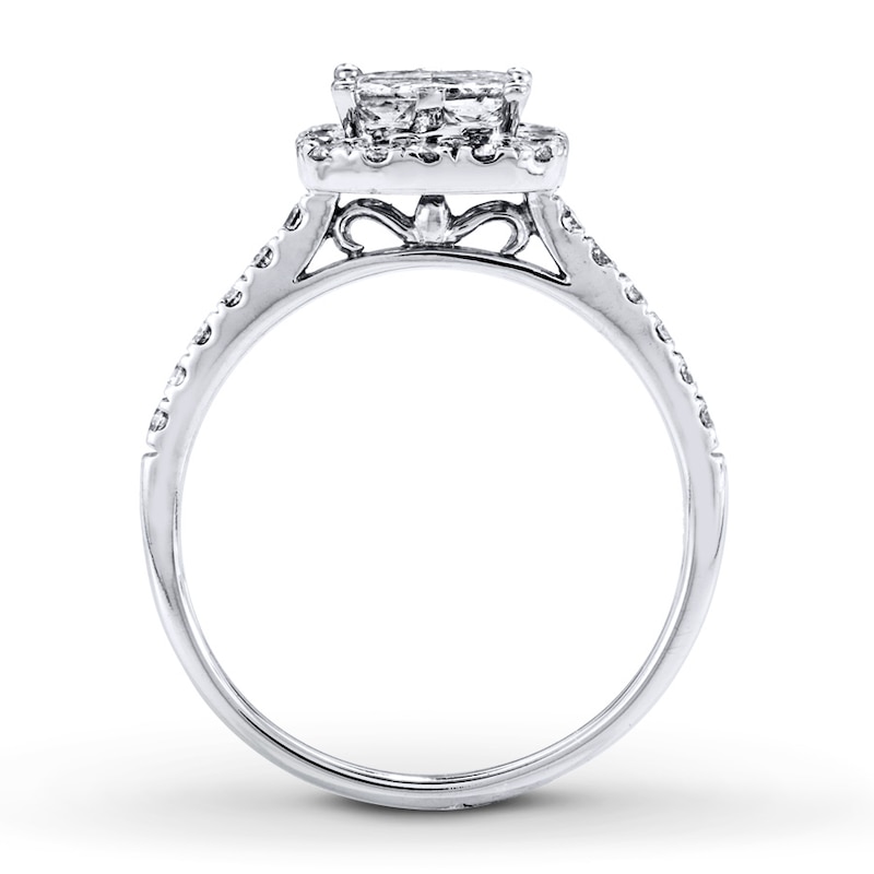 Previously Owned Diamond Engagement Ring 1 ct tw Princess-cut 14K White Gold - Size 9.5