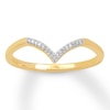 Thumbnail Image 0 of Previously Owned Diamond Chevron Ring 10K Yellow Gold - Size 9.75