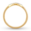Thumbnail Image 1 of Previously Owned Diamond Chevron Ring 10K Yellow Gold - Size 9.75