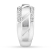 Thumbnail Image 2 of Previously Owned Men's Diamond Wedding Band 1/2 ct tw Round-cut 10K White Gold - Size 13.25
