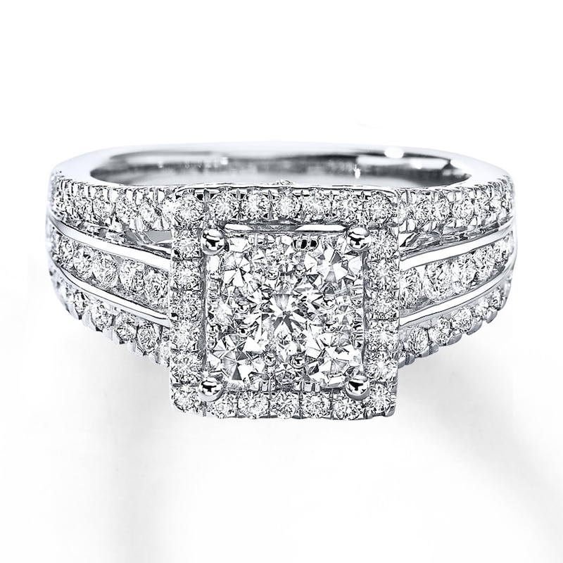 Previously Owned Diamond Engagement Ring 1-1/2 ct tw Round-cut 14K White Gold - Size 10.25