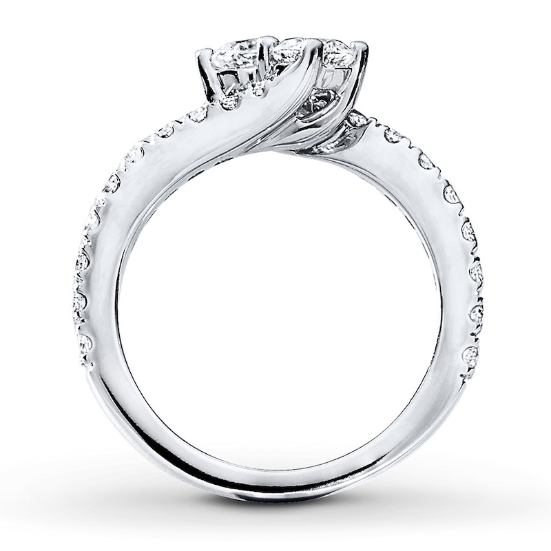 Previously Owned Ever Us Two-Stone Anniversary Ring 1-1/2 ct tw Round-cut Diamonds 14K White Gold - Size 9