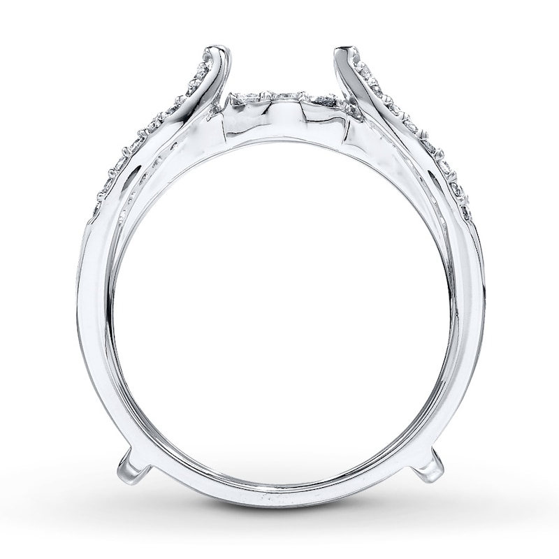 Main Image 2 of Previously Owned Diamond Enhancer Ring 1/2 ct tw Round-cut 14K White Gold - Size 11.5