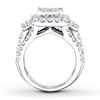 Thumbnail Image 2 of Previously Owned Engagement Ring 3-1/2 ct tw Princess, Baguette & Round-cut Diamonds 14K White Gold - Size 10.5