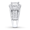 Thumbnail Image 3 of Previously Owned Engagement Ring 3-1/2 ct tw Princess, Baguette & Round-cut Diamonds 14K White Gold - Size 10.5