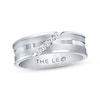 Thumbnail Image 1 of Previously Owned THE LEO Diamond Men's Wedding Band 1/10 ct tw Round-cut 14K White Gold