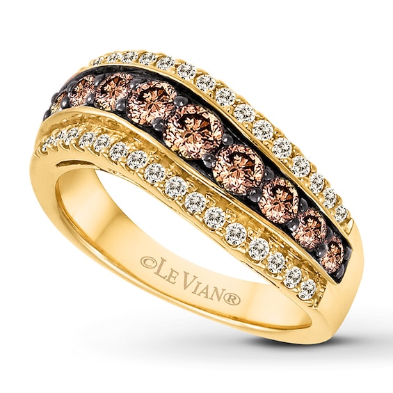 Previously Owned Le Vian Chocolate Diamonds 1-1/6 ct tw Round-cut Ring 14K Honey Gold - Size 10.5