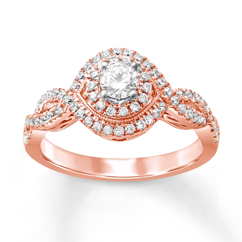 Main Image 1 of Previously Owned Diamond Engagement Ring 5/8 ct tw Round-cut 14K Rose Gold